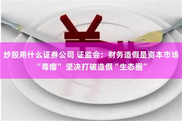 炒股用什么证券公司 证监会：财务造假是资本市场“毒瘤” 坚决打破造假“生态圈”