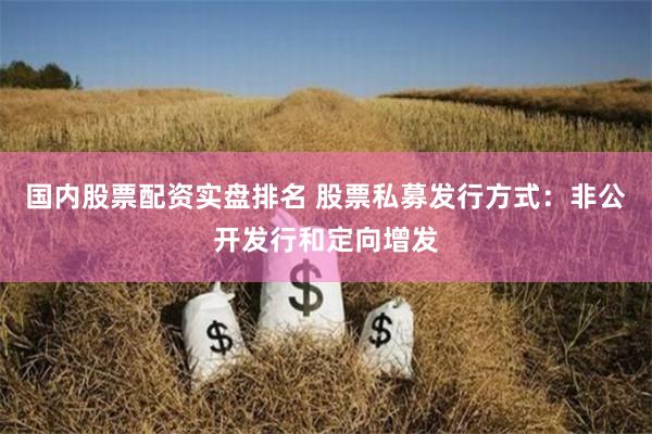 国内股票配资实盘排名 股票私募发行方式：非公开发行和定向增发